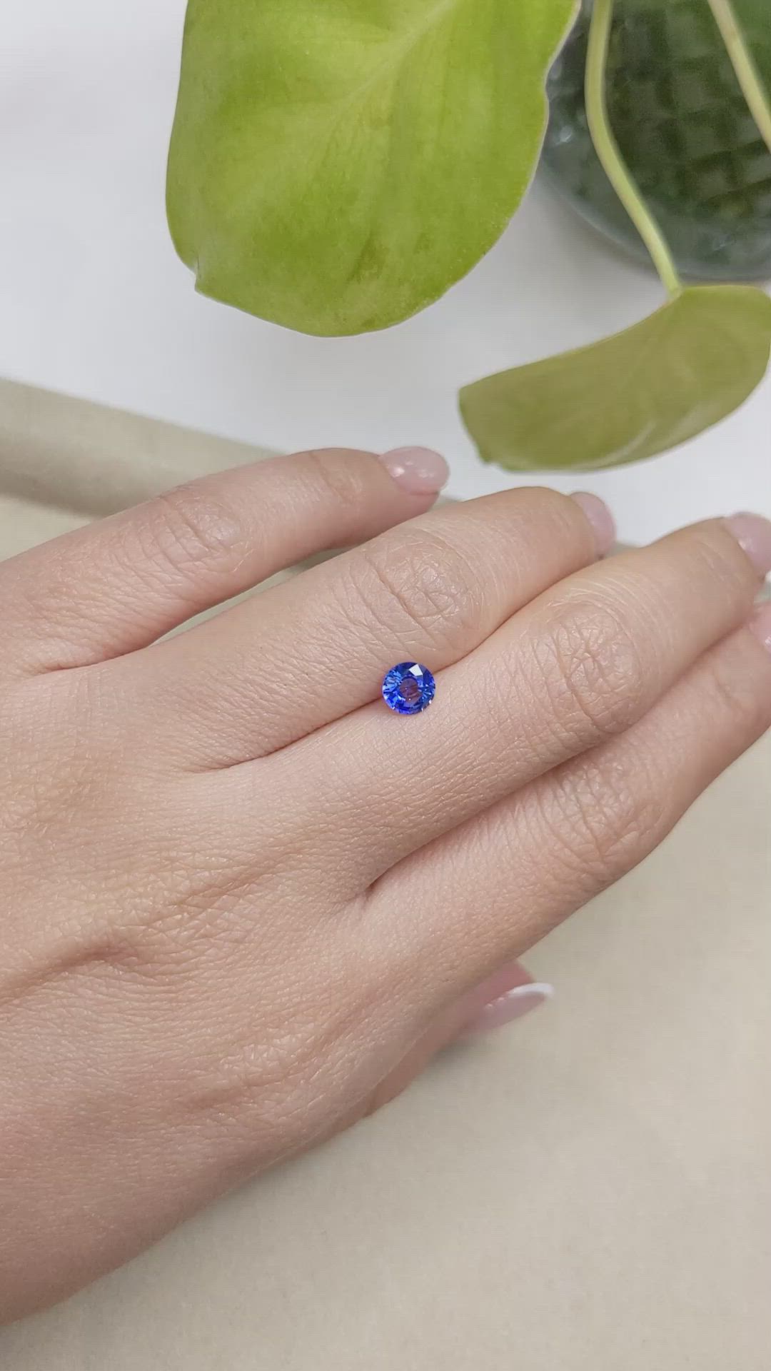 0.68 Ct. Blue Sapphire from Ceylon (Sri Lanka) Size Video
