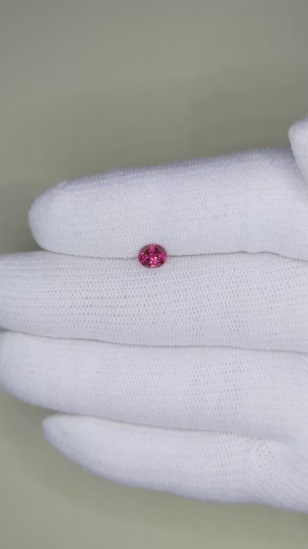 0.63 Ct. Pink Sapphire from Ceylon (Sri Lanka) Size Video