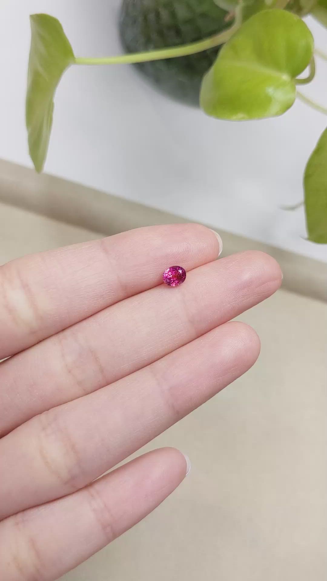 0.63 Ct. Pink Sapphire from Ceylon (Sri Lanka) Size Video