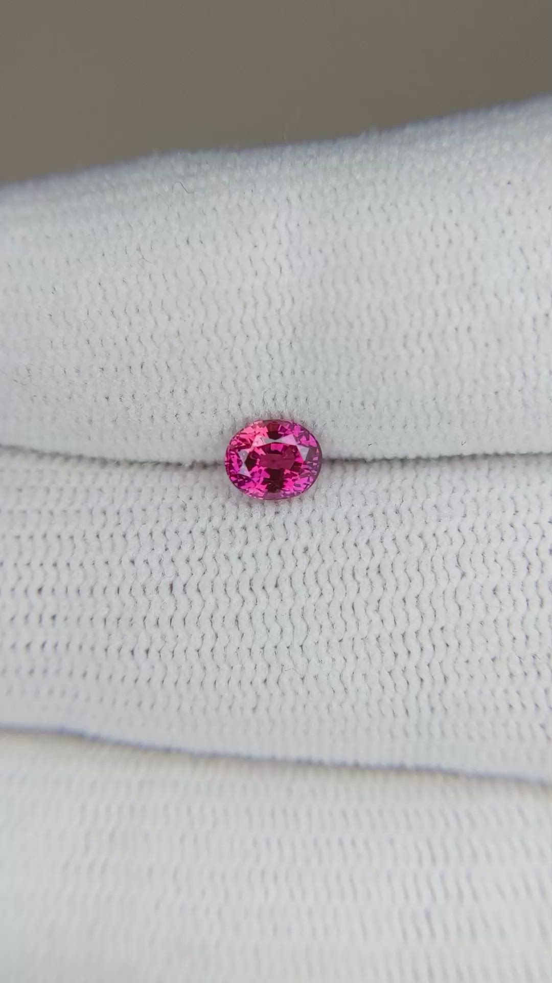 0.63 Ct. Pink Sapphire from Ceylon (Sri Lanka) Size Video