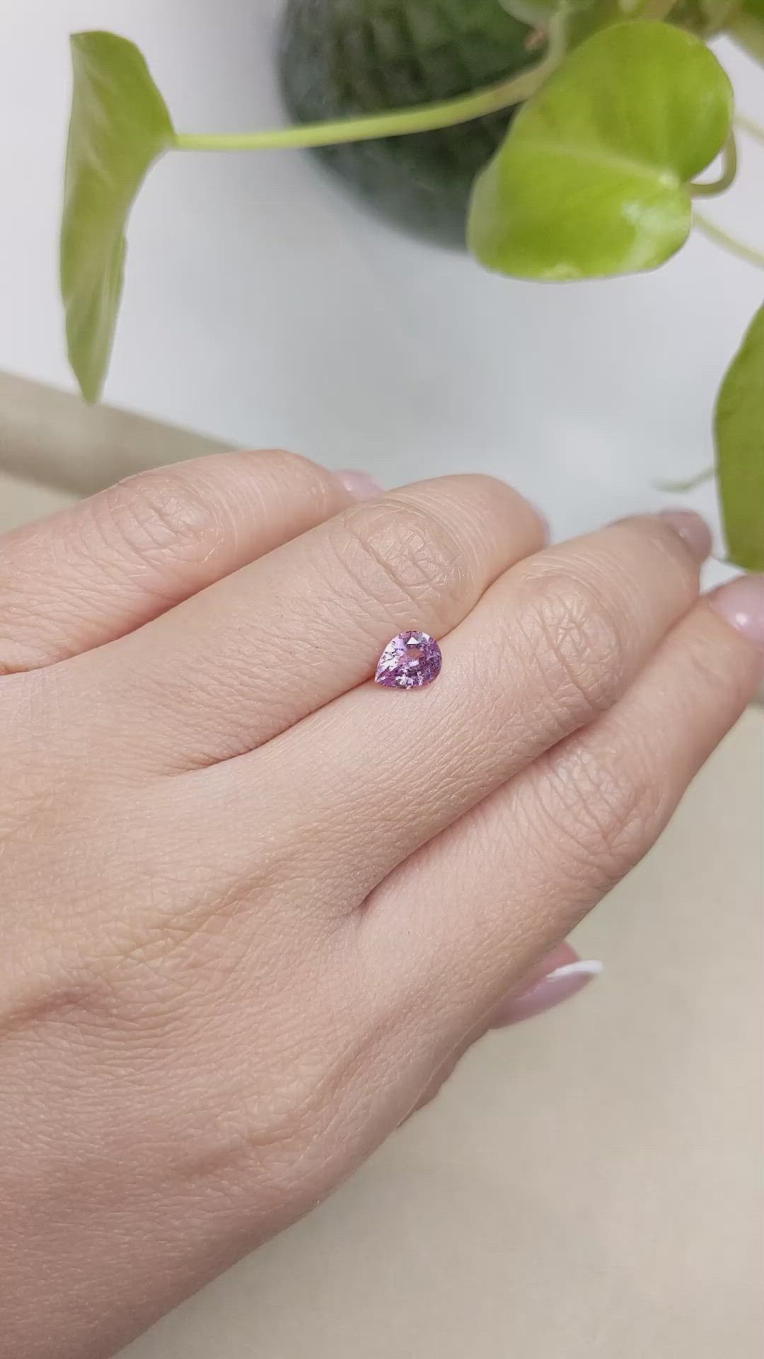 0.88 Ct. Pink Sapphire from Ceylon (Sri Lanka) Size Video