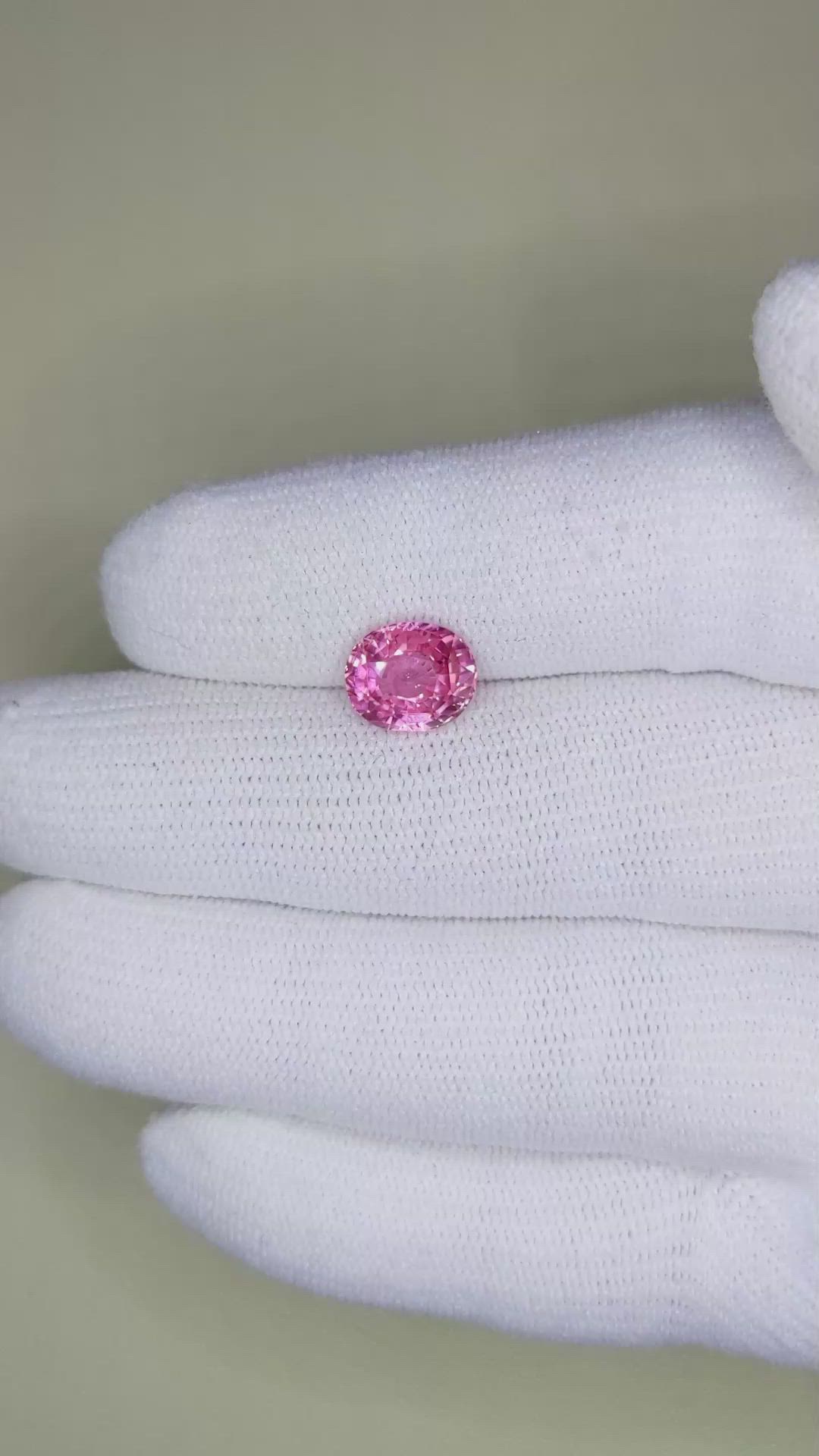 3.09 Ct. Pink Sapphire from Ceylon (Sri Lanka) Size Video