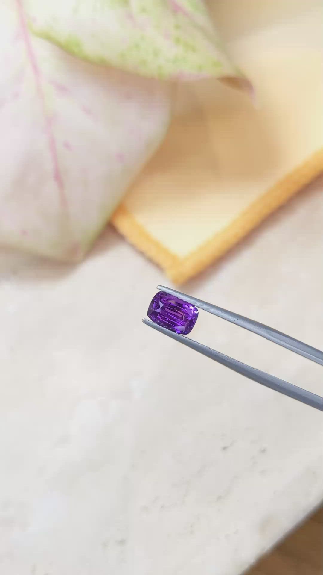 2.02 Ct. Purple Sapphire from Ceylon (Sri Lanka) Size Video
