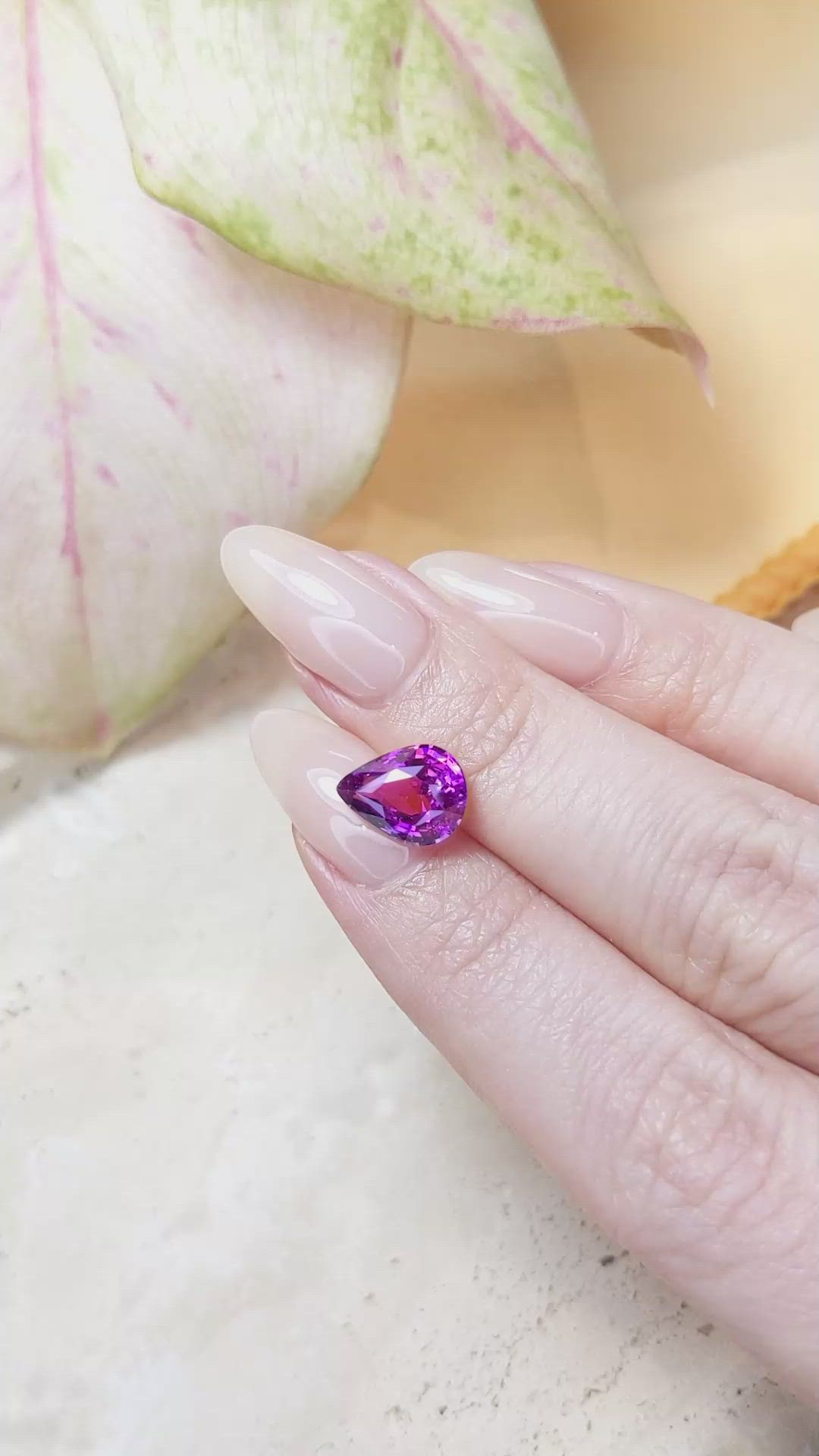 3.22 Ct. Purple Sapphire from Ceylon (Sri Lanka) Size Video