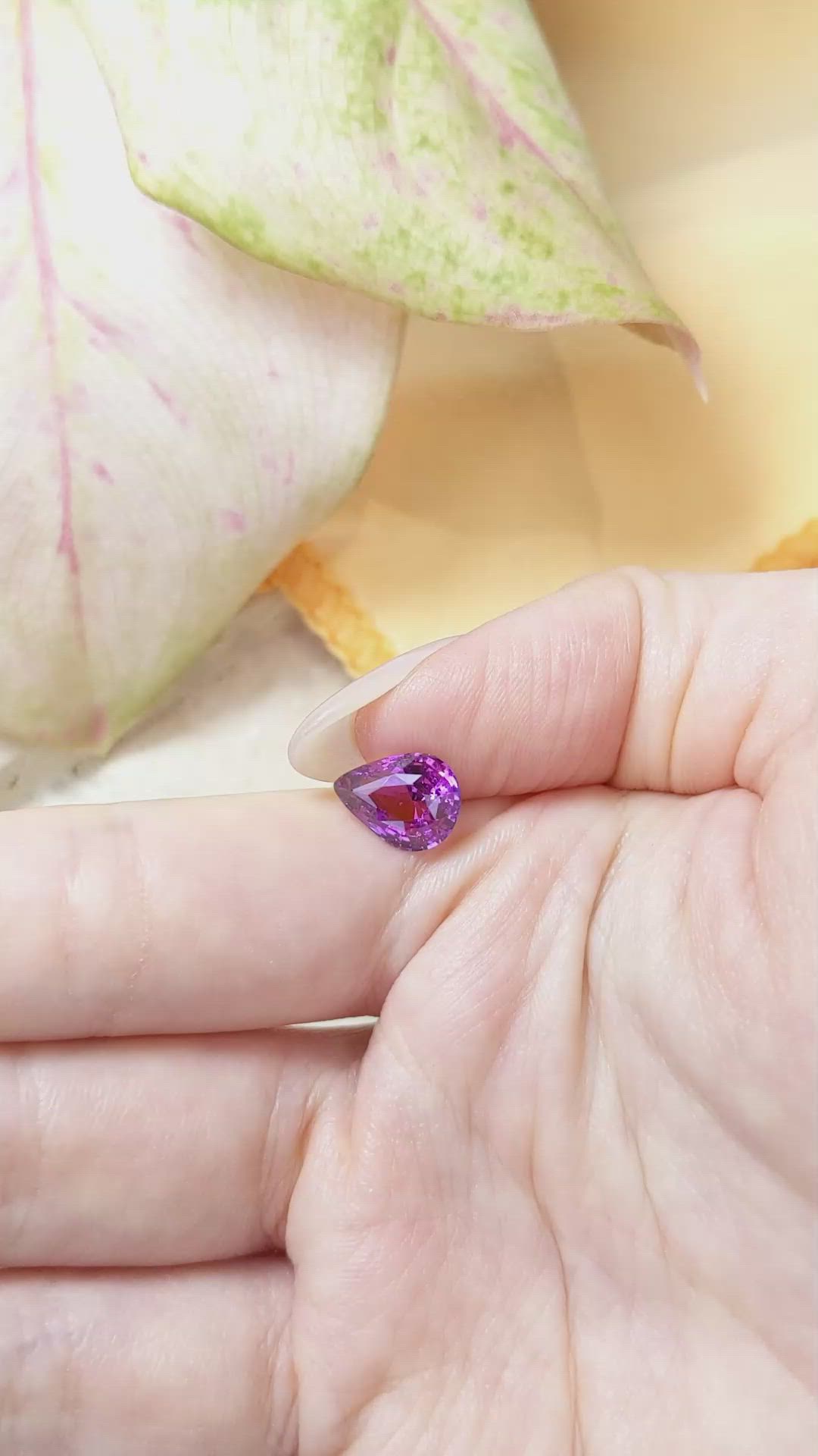 3.22 Ct. Purple Sapphire from Ceylon (Sri Lanka) Size Video