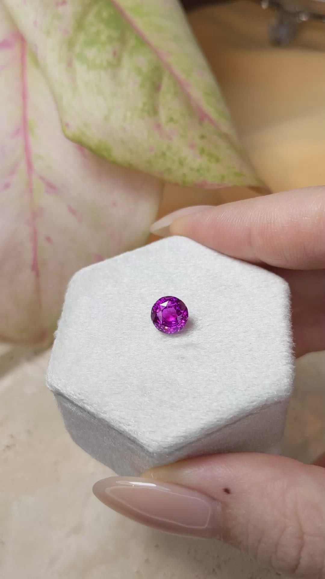 2.05 Ct. Purplish Pink Sapphire from Ceylon (Sri Lanka) Size Video