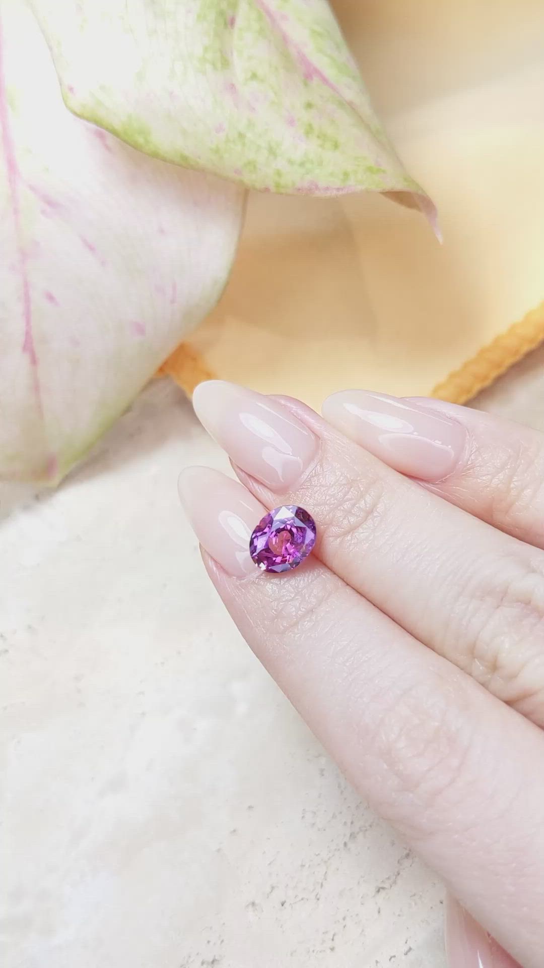 3.00 Ct. Purplish Pink Sapphire from Ceylon (Sri Lanka) Size Video
