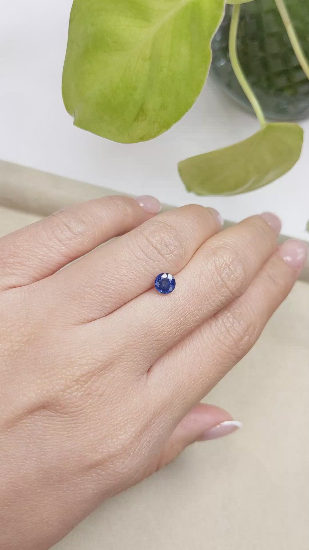 0.80 Ct. Blue Sapphire from Ceylon (Sri Lanka) Size Video