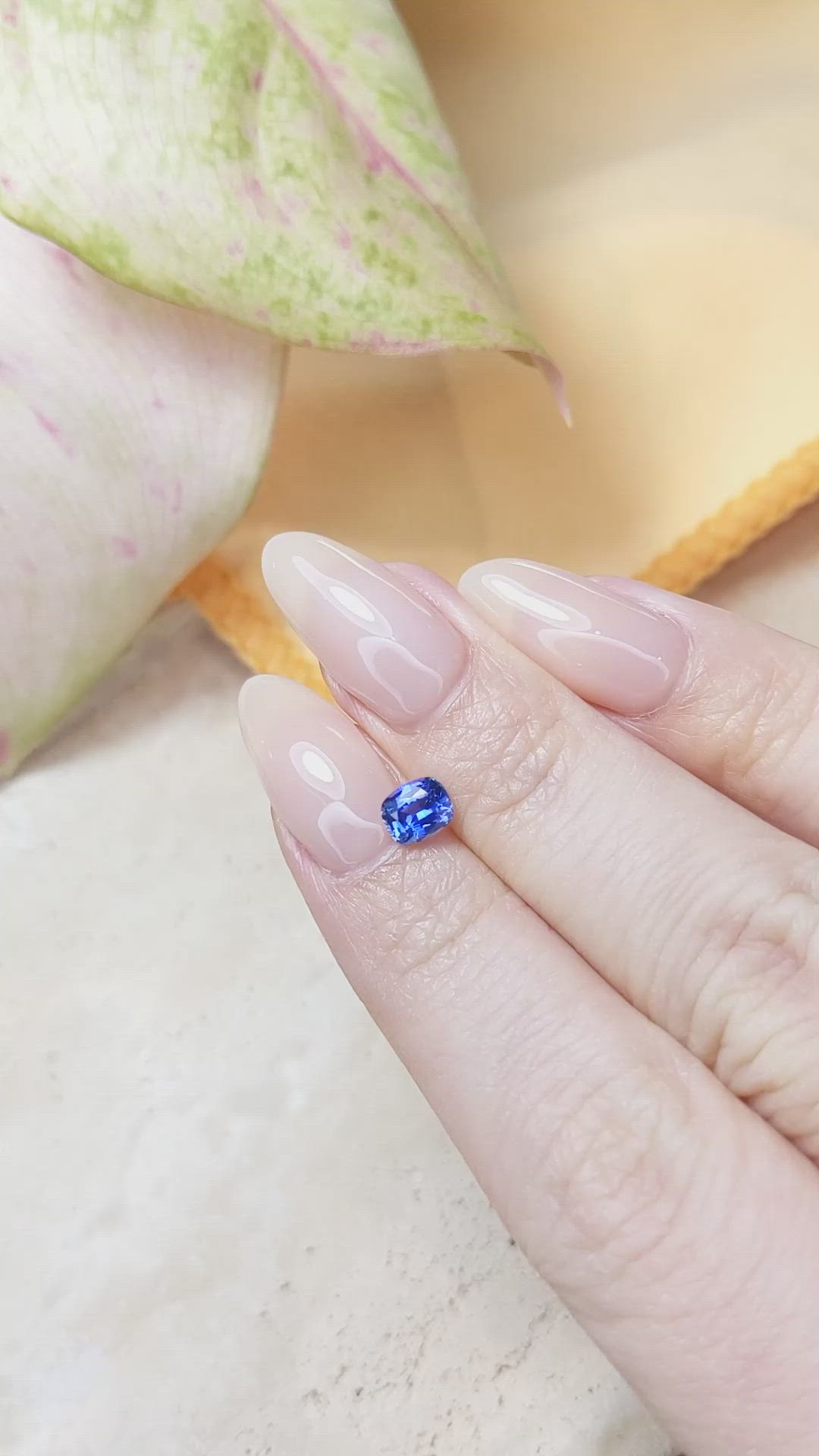 0.68 Ct. Blue Sapphire from Ceylon (Sri Lanka) Size Video