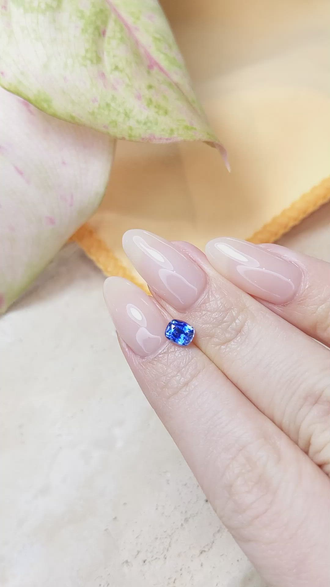 0.68 Ct. Blue Sapphire from Ceylon (Sri Lanka) Size Video