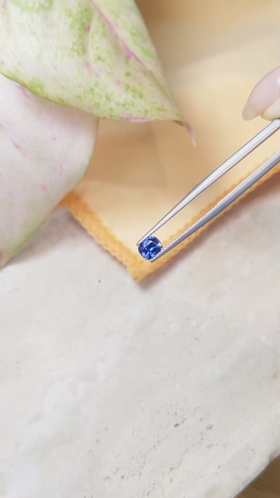 0.68 Ct. Blue Sapphire from Ceylon (Sri Lanka) Size Video