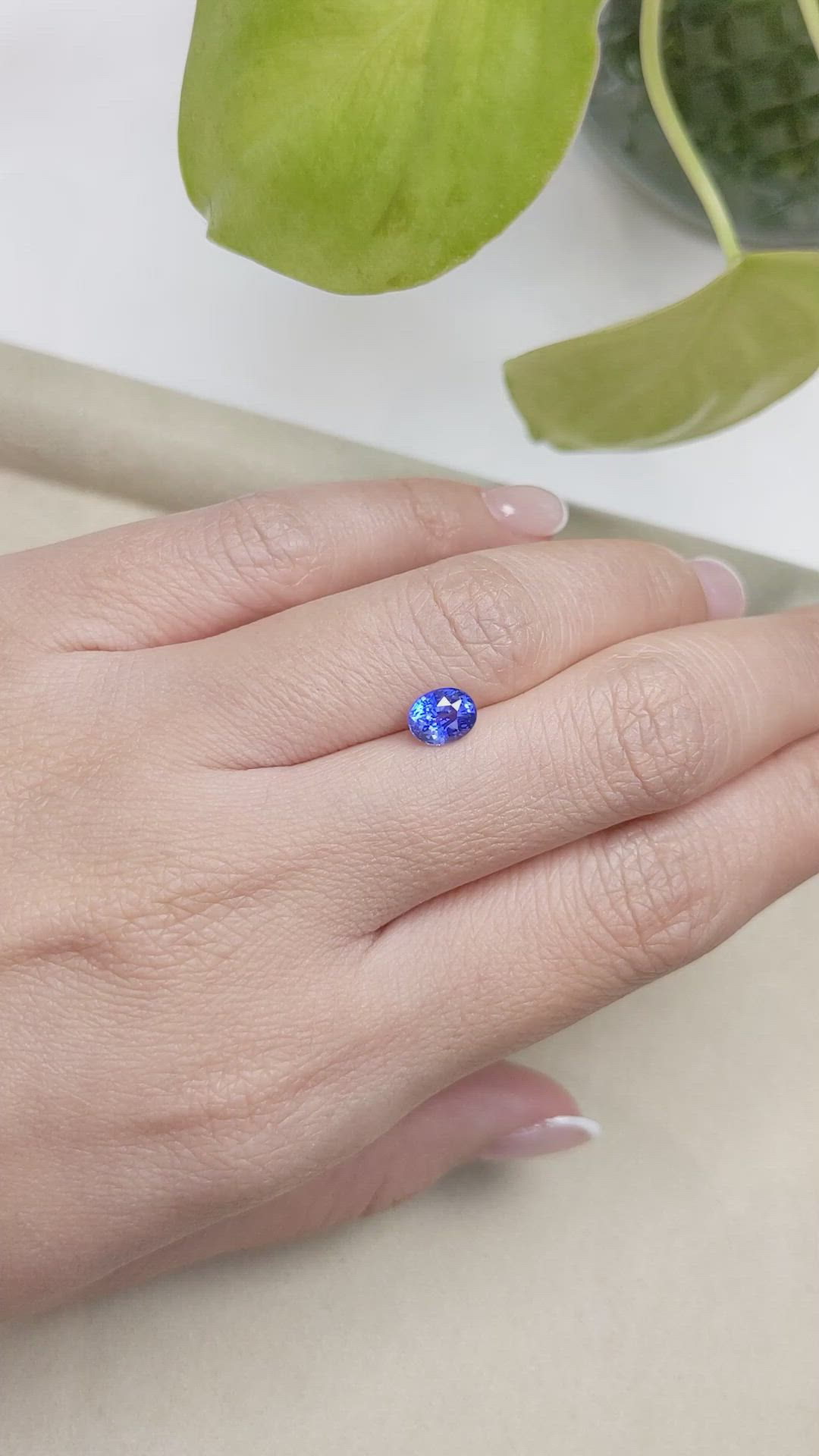 1.09 Ct. Blue Sapphire from Ceylon (Sri Lanka) Size Video