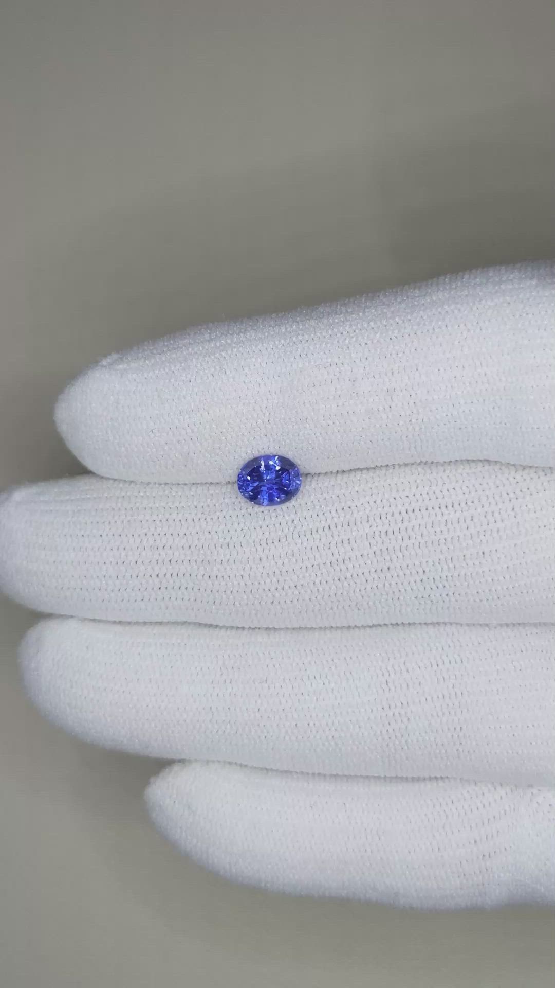 1.09 Ct. Blue Sapphire from Ceylon (Sri Lanka) Size Video