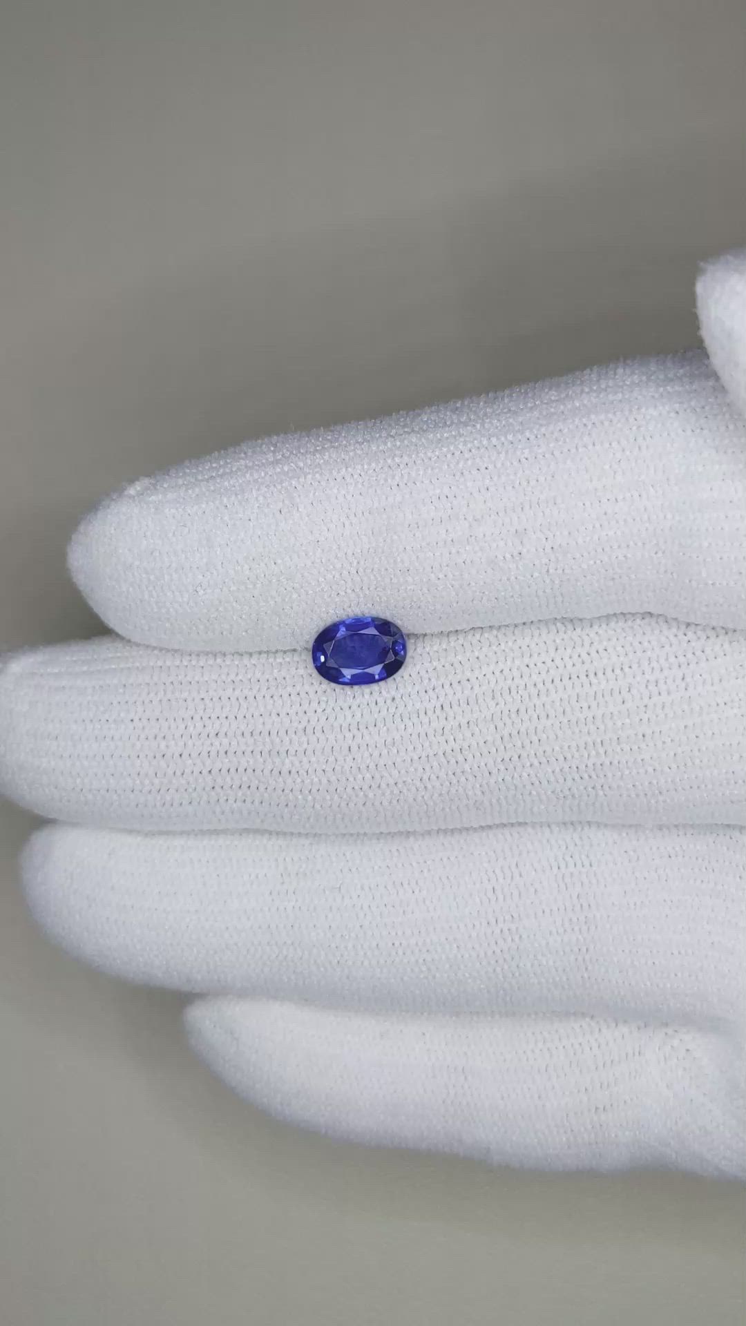 1.09 Ct. Blue Sapphire from Ceylon (Sri Lanka) Size Video