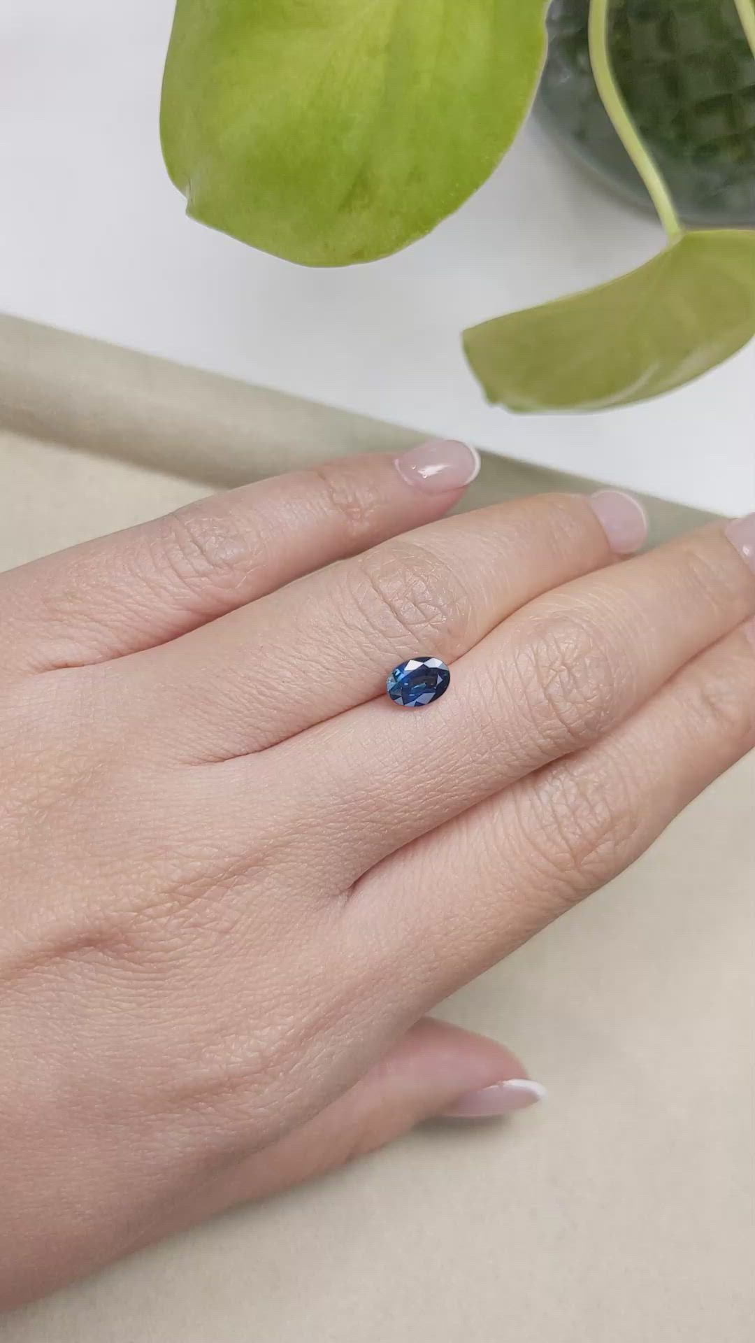 1.05 Ct. Blue Sapphire from Ceylon (Sri Lanka) Size Video