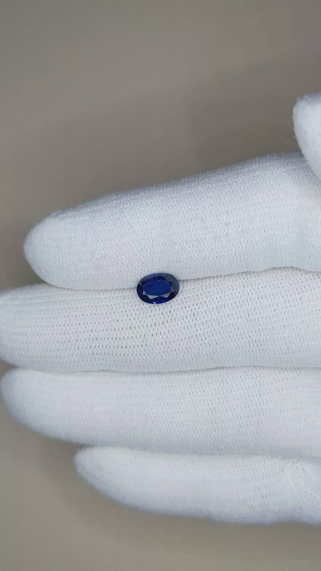 1.05 Ct. Blue Sapphire from Ceylon (Sri Lanka) Size Video