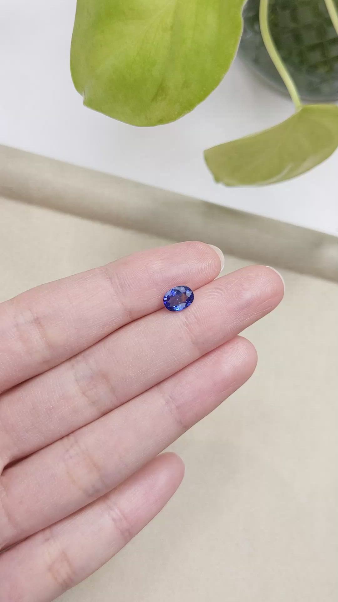 1.04 Ct. Blue Sapphire from Ceylon (Sri Lanka) Size Video