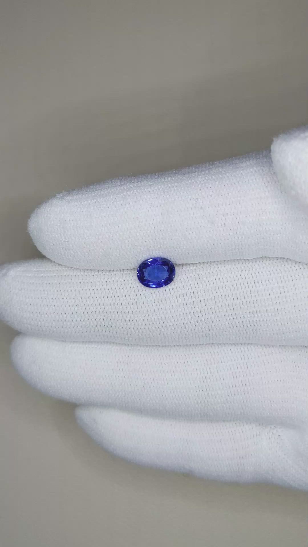 1.04 Ct. Blue Sapphire from Ceylon (Sri Lanka) Size Video