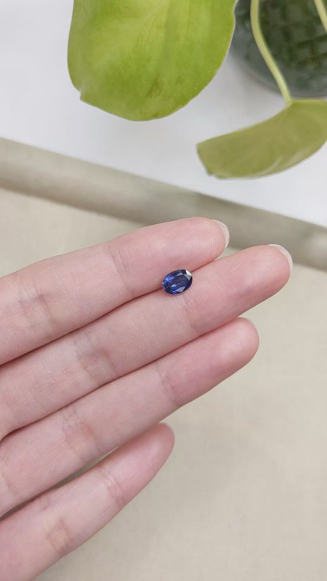 1.02 Ct. Blue Sapphire from Ceylon (Sri Lanka) Size Video