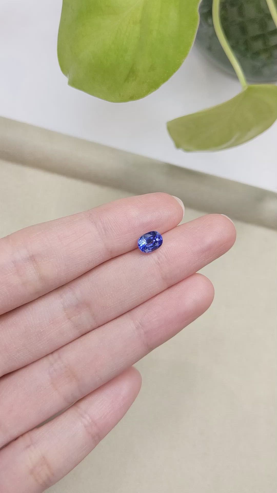 1.23 Ct. Blue Sapphire from Ceylon (Sri Lanka) Size Video