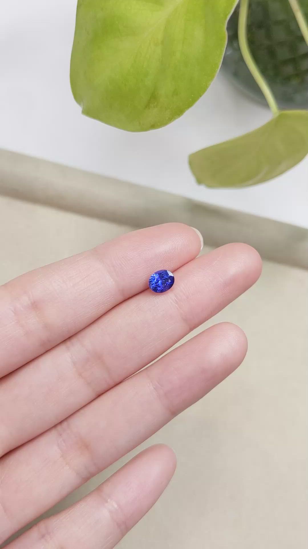 1.23 Ct. Blue Sapphire from Ceylon (Sri Lanka) Size Video