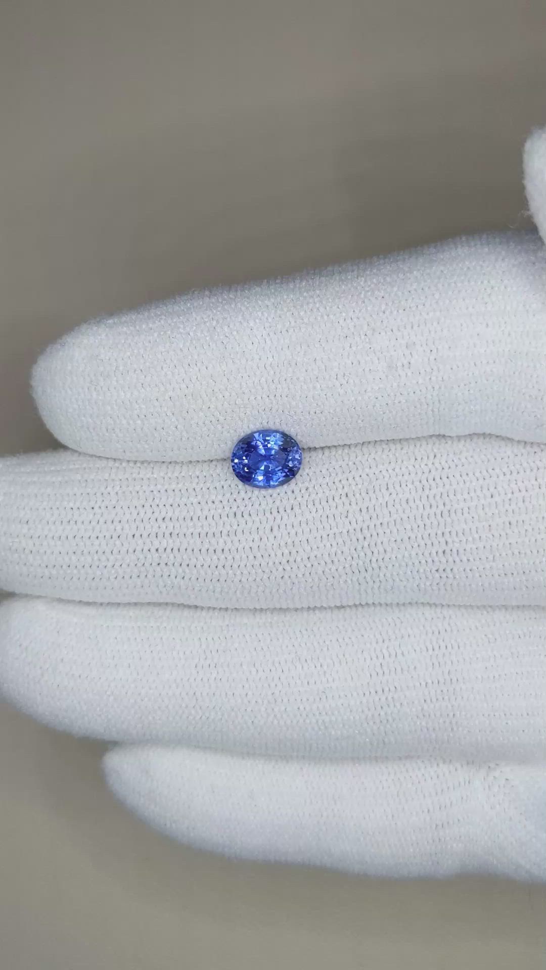 1.22 Ct. Blue Sapphire from Ceylon (Sri Lanka) Size Video