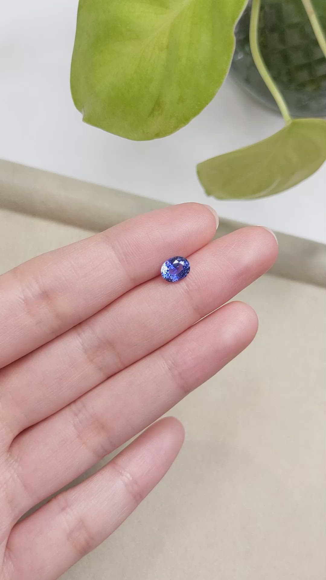 1.22 Ct. Blue Sapphire from Ceylon (Sri Lanka) Size Video