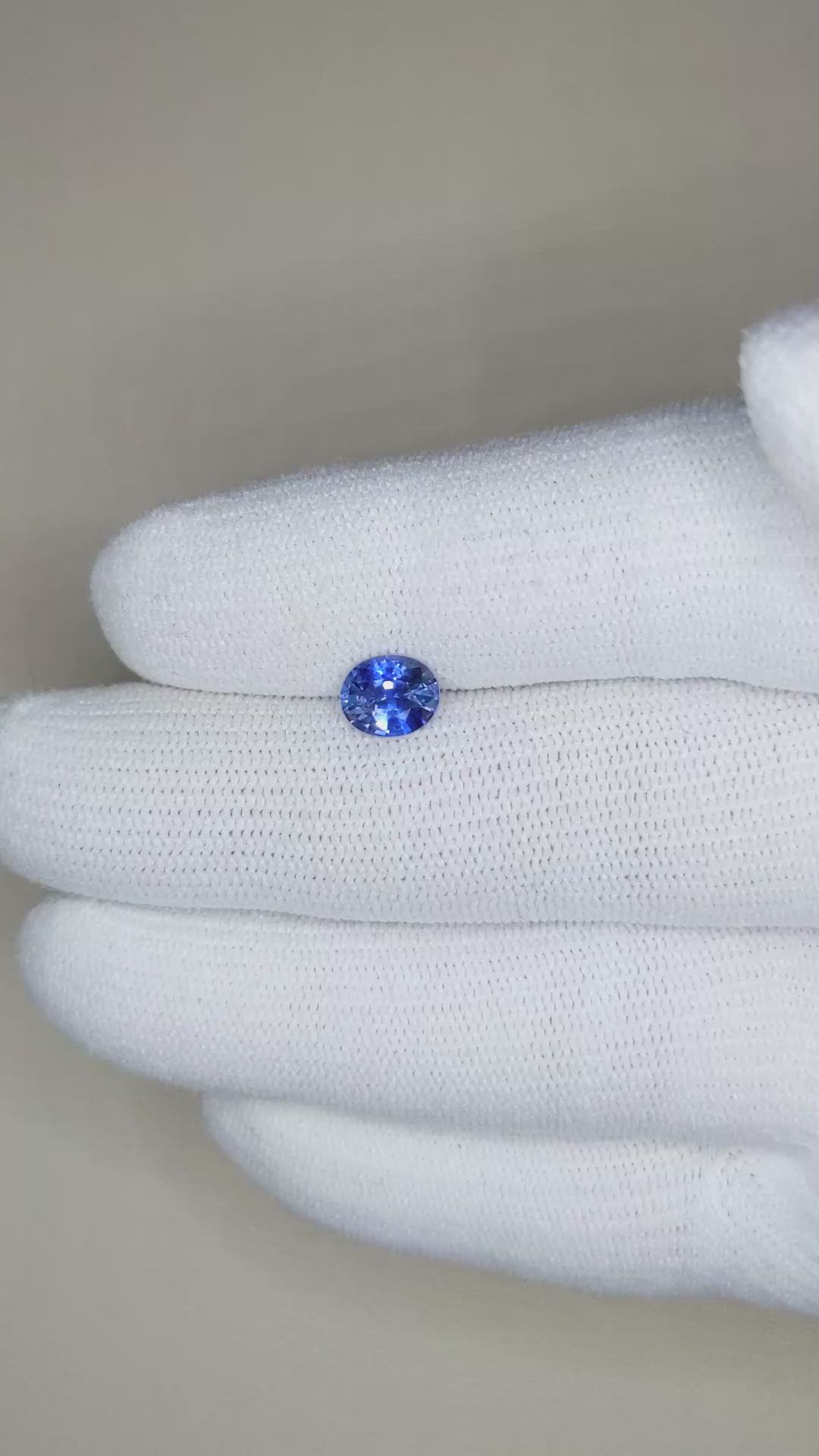 1.11 Ct. Blue Sapphire from Ceylon (Sri Lanka) Size Video