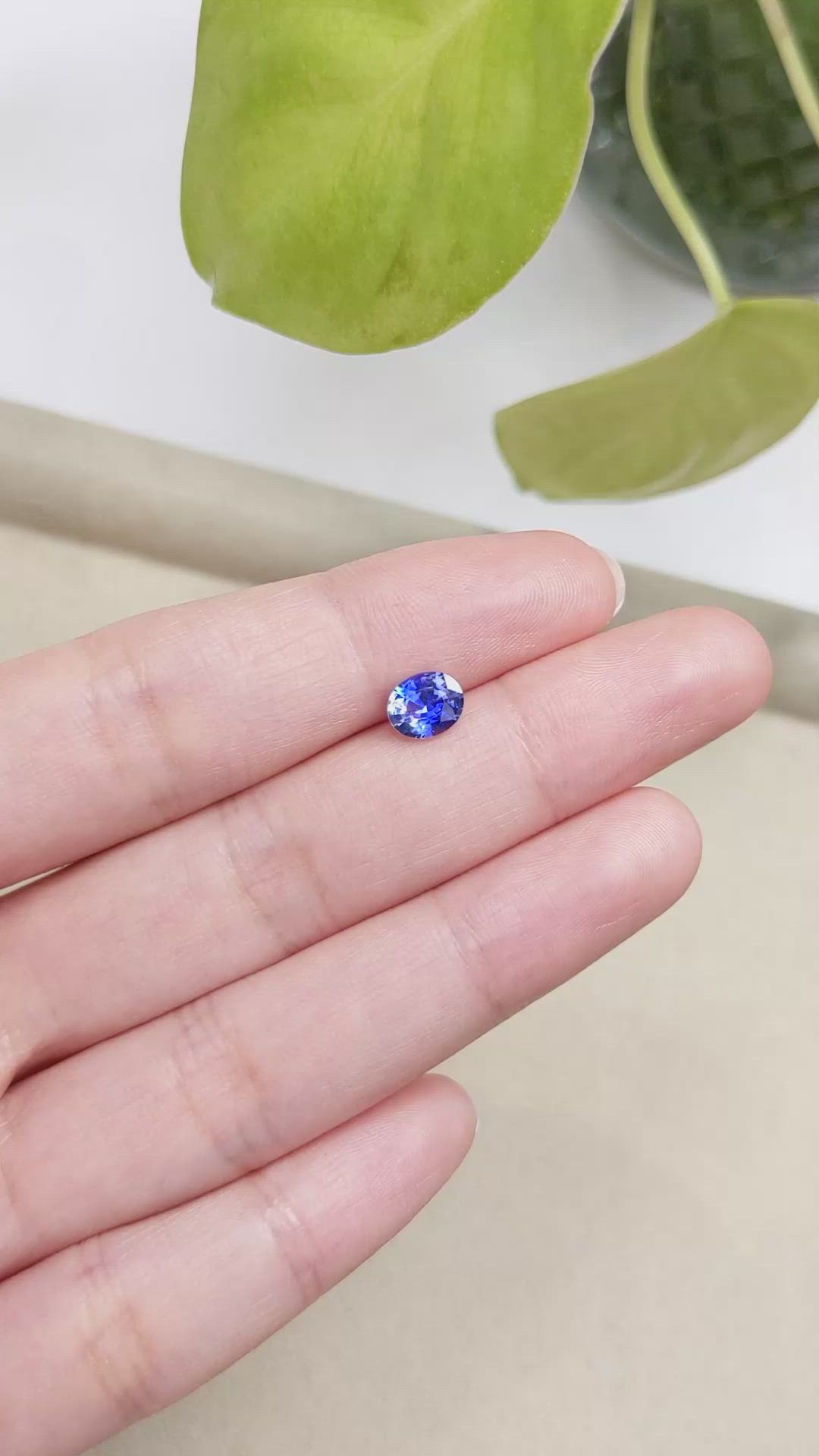 1.11 Ct. Blue Sapphire from Ceylon (Sri Lanka) Size Video