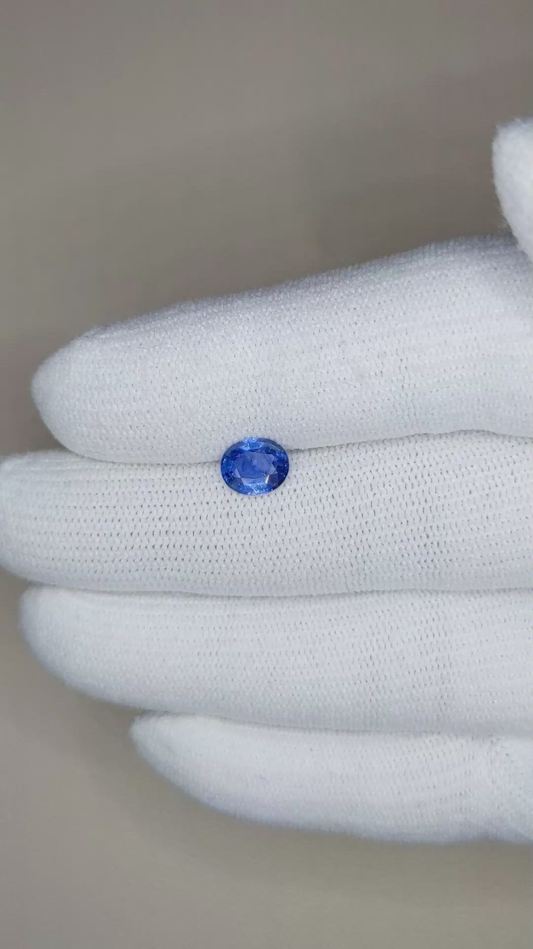 1.10 Ct. Blue Sapphire from Ceylon (Sri Lanka) Size Video