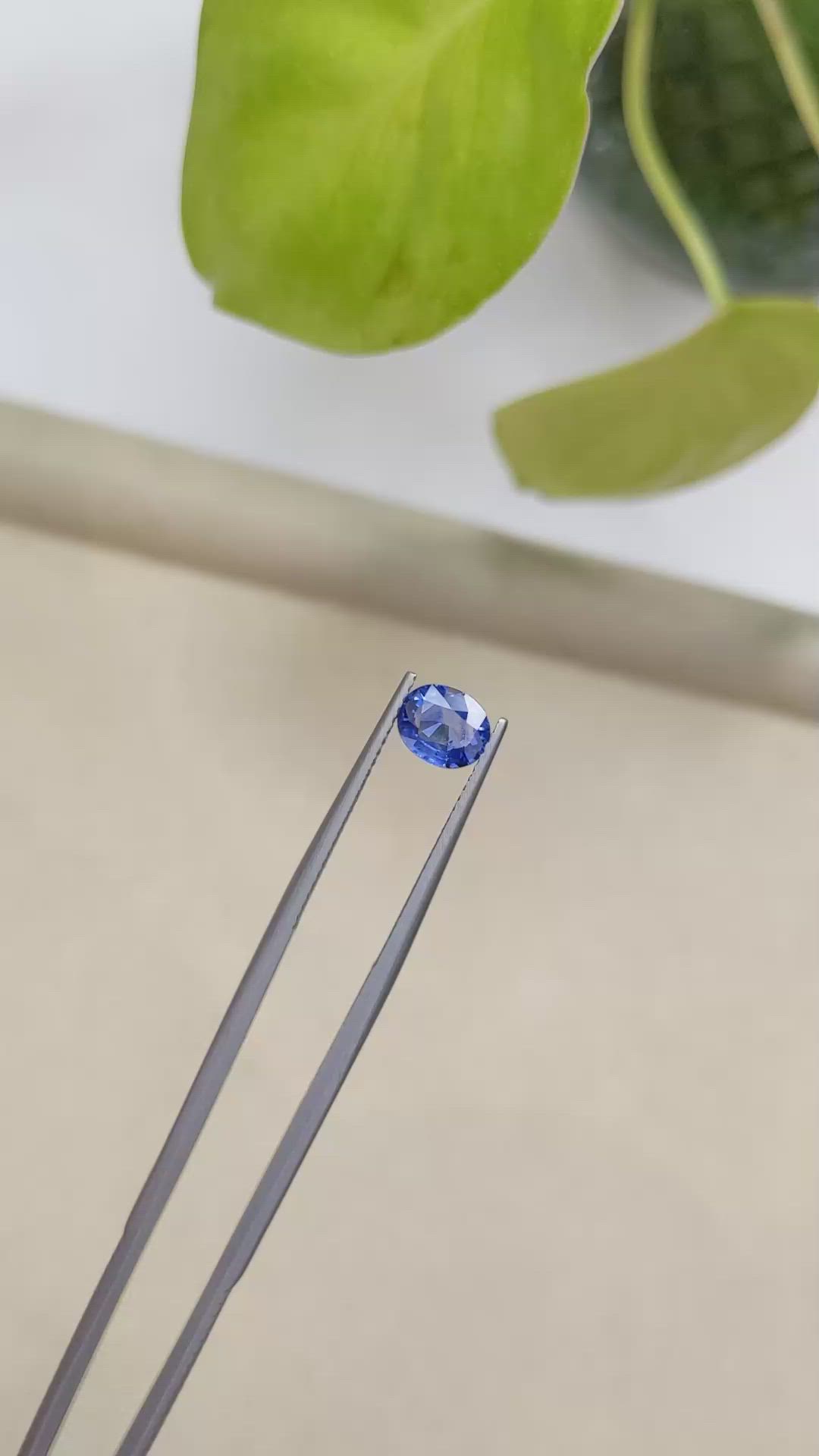 1.10 Ct. Blue Sapphire from Ceylon (Sri Lanka) Size Video