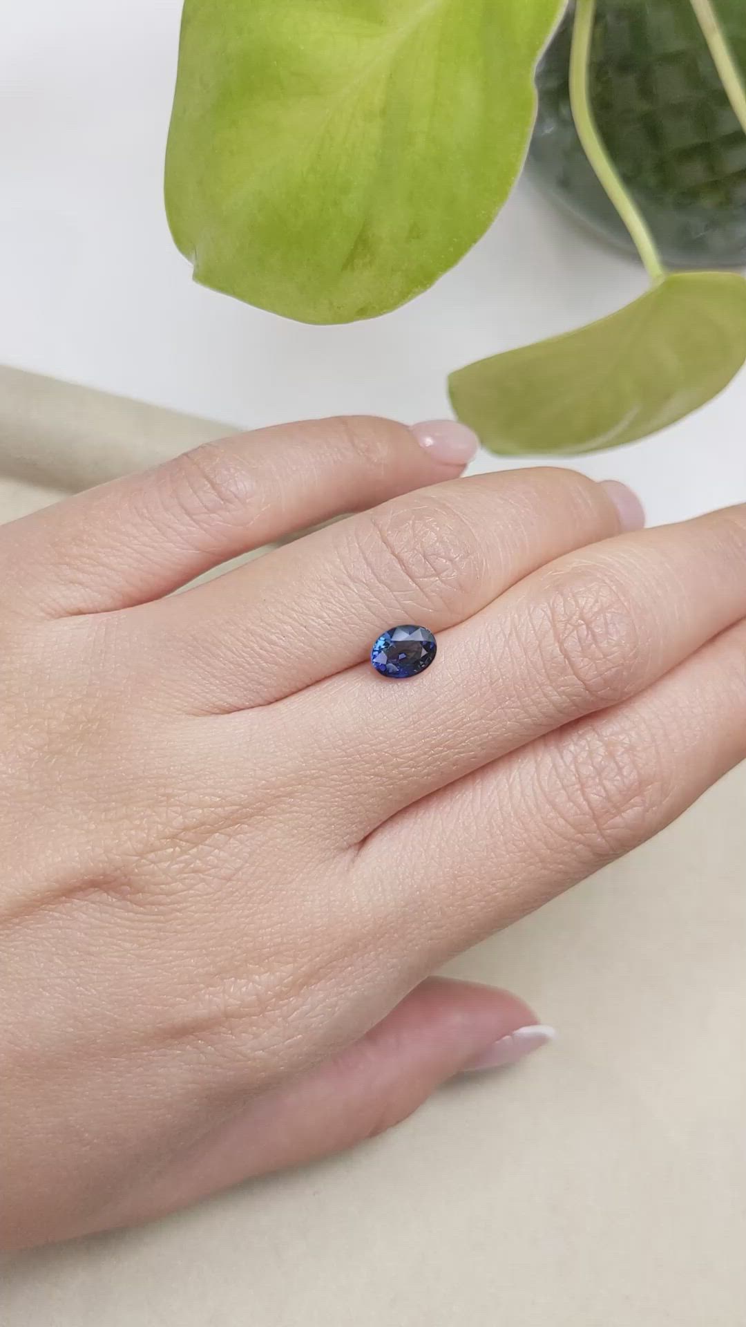 1.13 Ct. Blue Sapphire from Ceylon (Sri Lanka) Size Video