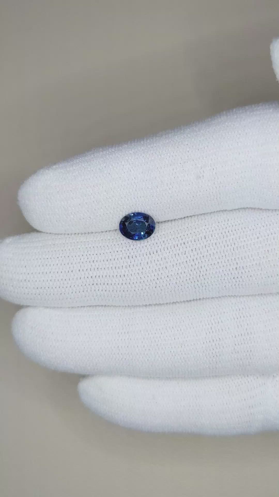 1.13 Ct. Blue Sapphire from Ceylon (Sri Lanka) Size Video
