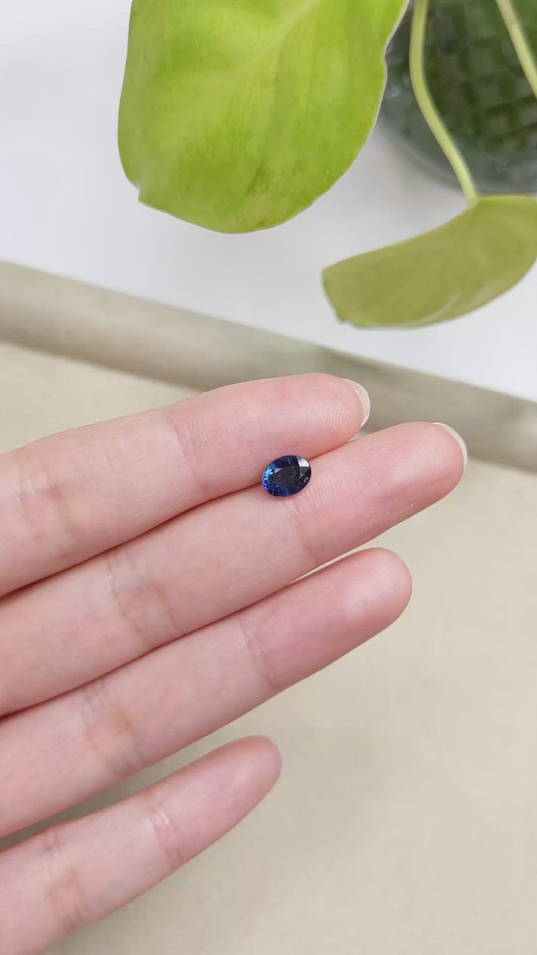 1.13 Ct. Blue Sapphire from Ceylon (Sri Lanka) Size Video