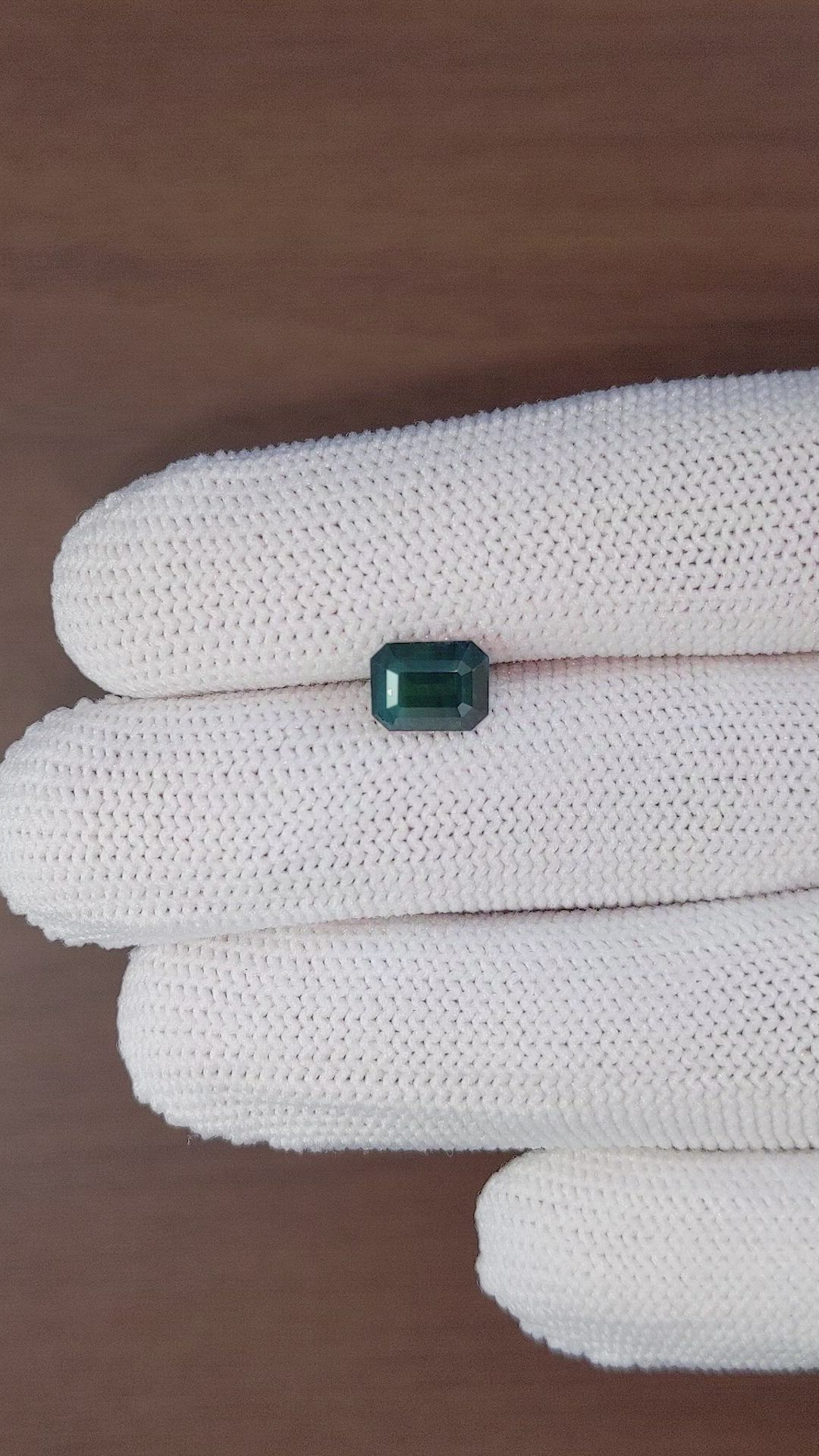 2.22 Ct. Bluish Green Sapphire from Africa Size Video