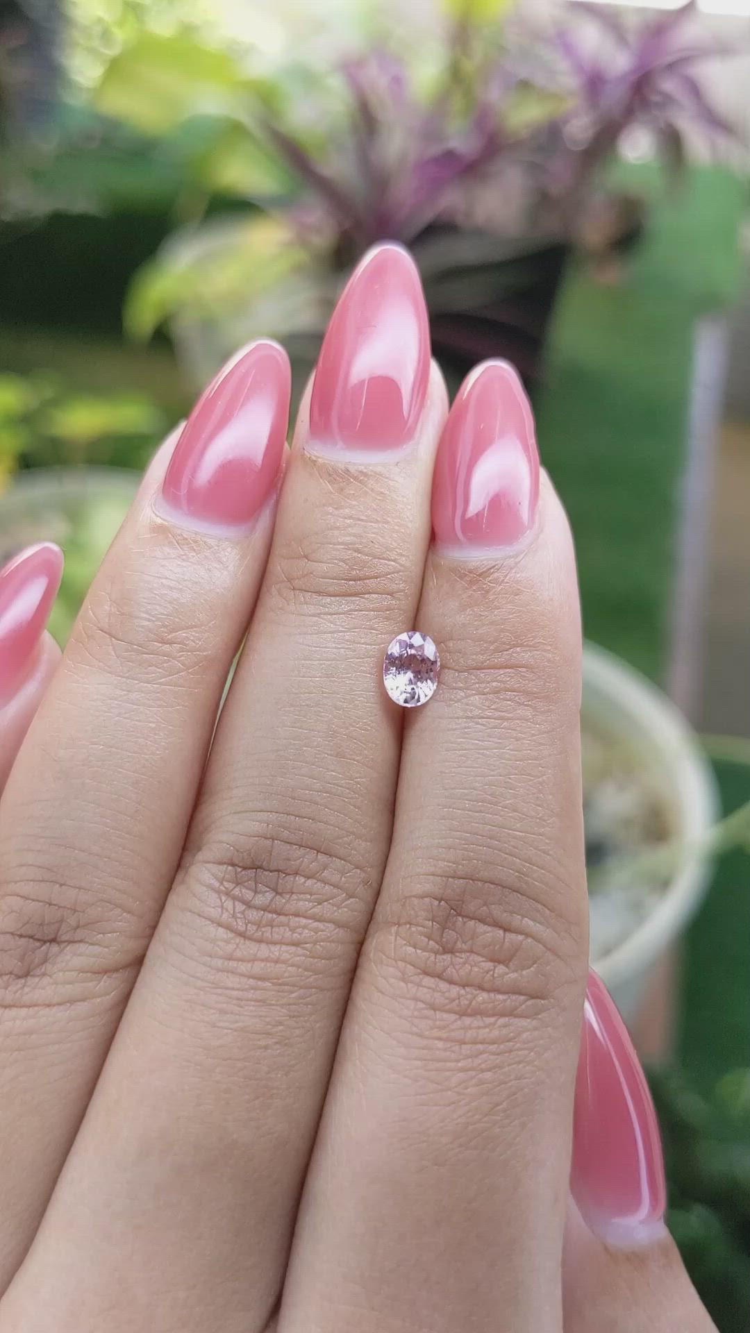 0.69 Ct. Pink Sapphire from Ceylon (Sri Lanka) Size Video