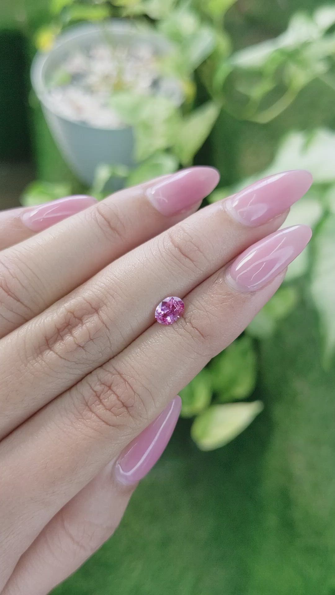 0.62 Ct. Pink Sapphire from Ceylon (Sri Lanka) Size Video