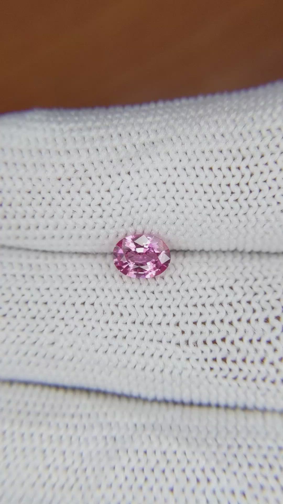 0.62 Ct. Pink Sapphire from Ceylon (Sri Lanka) Size Video