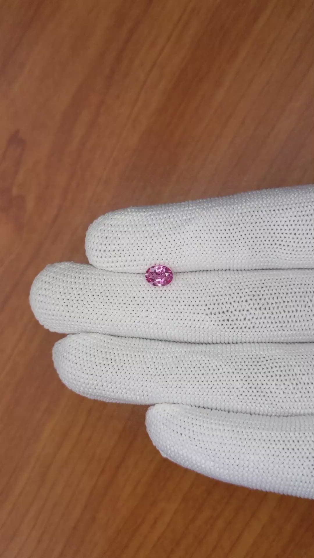 0.62 Ct. Pink Sapphire from Ceylon (Sri Lanka) Size Video