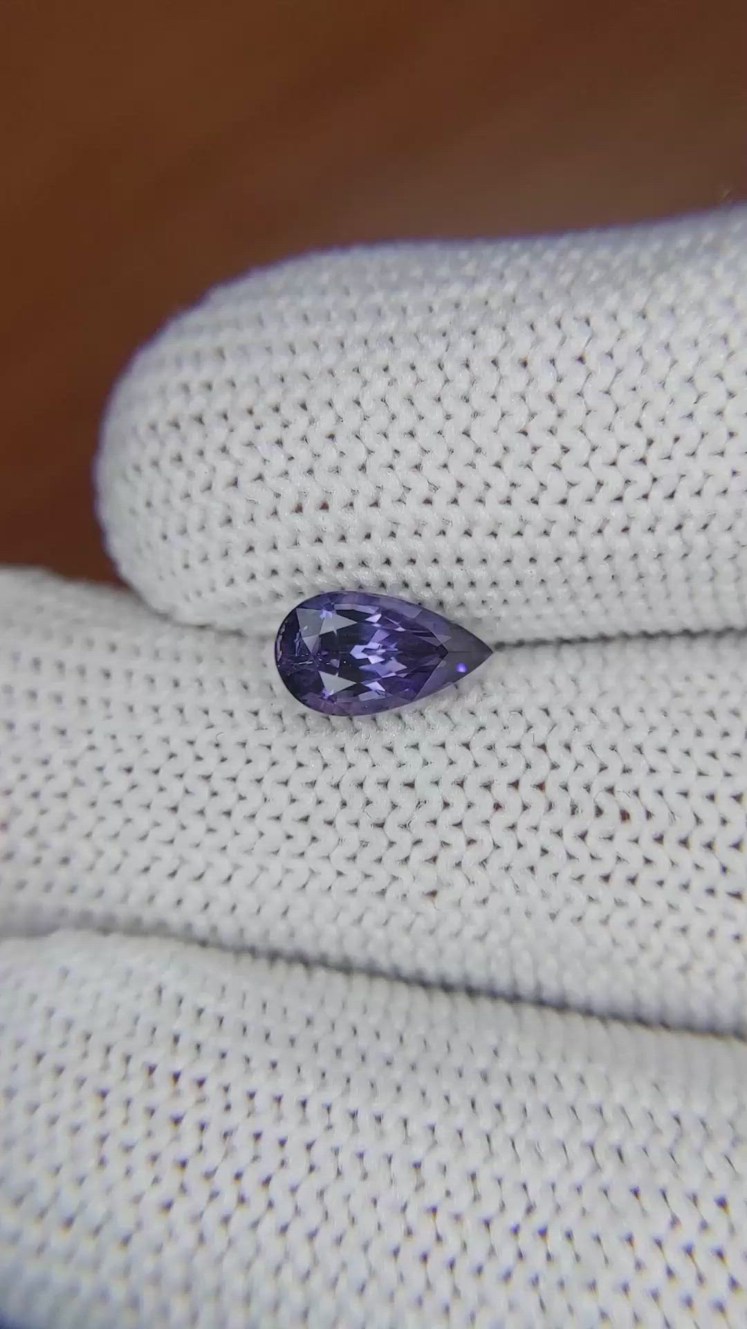 1.44 Ct. Purple Sapphire from Ceylon (Sri Lanka) Size Video