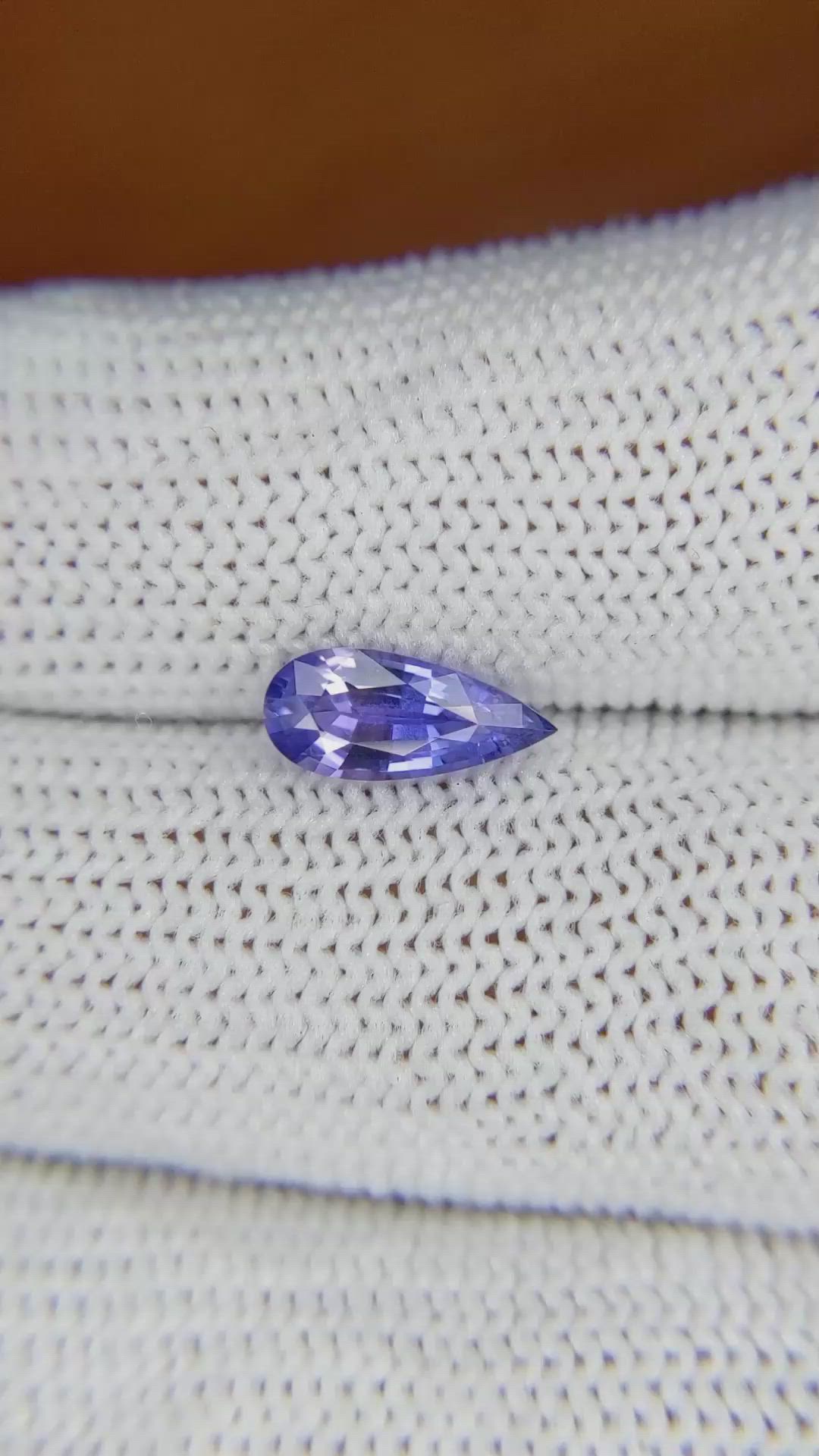 1.16 Ct. Bluish Purple Sapphire from Ceylon (Sri Lanka) Size Video
