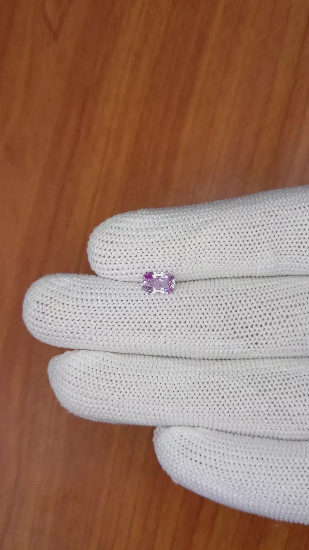 0.96 Ct. Pinkish Purple Sapphire from Ceylon (Sri Lanka) Size Video