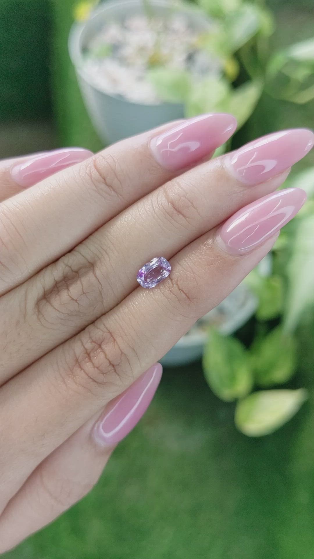 0.96 Ct. Pinkish Purple Sapphire from Ceylon (Sri Lanka) Size Video