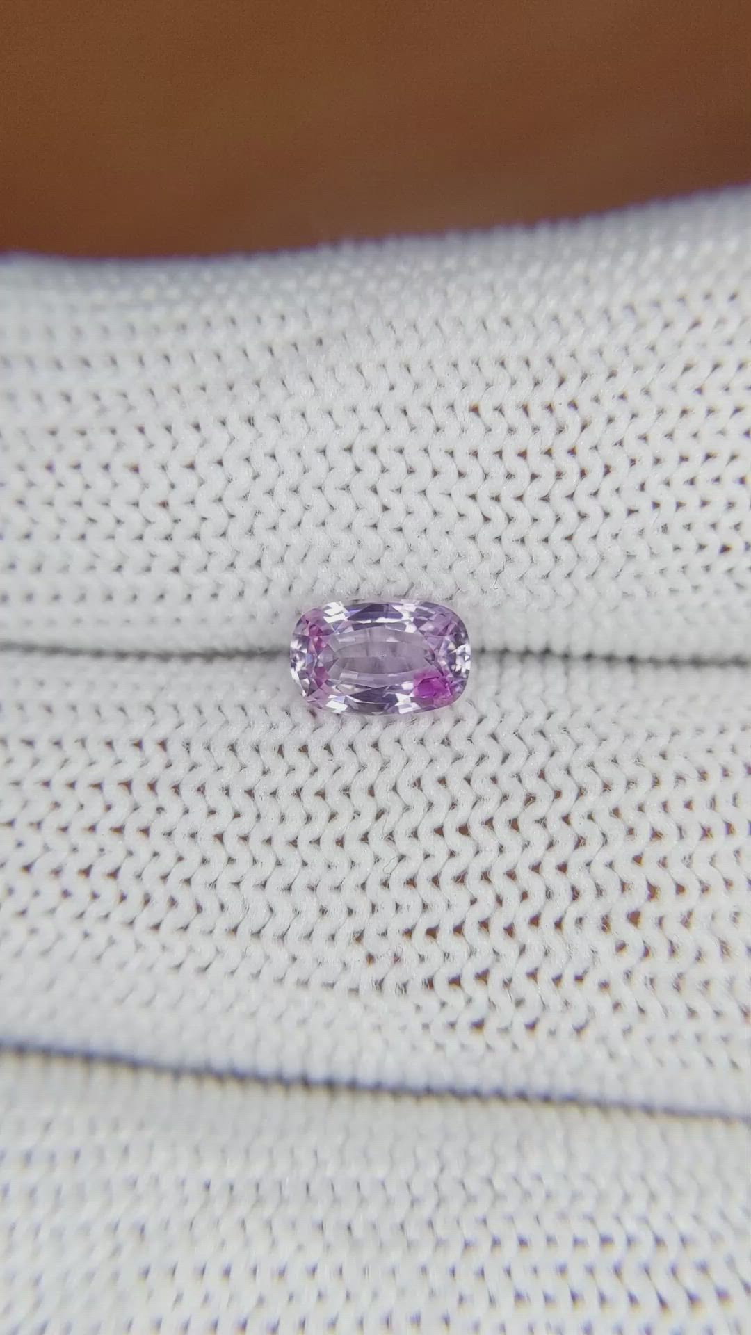 0.96 Ct. Pinkish Purple Sapphire from Ceylon (Sri Lanka) Size Video
