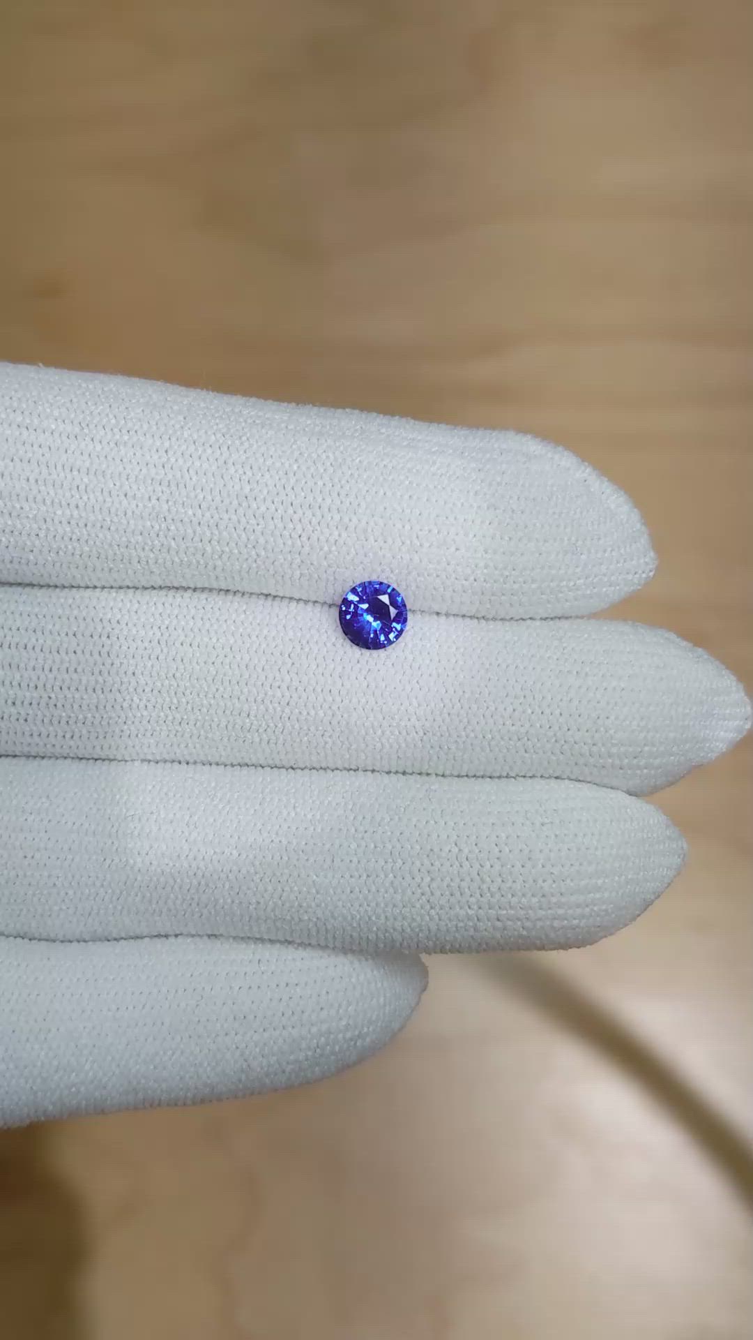 0.67 Ct. Blue Sapphire from Ceylon (Sri Lanka) Size Video