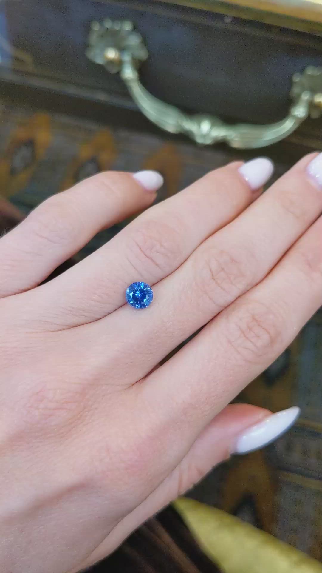 1.08 Ct. Blue Sapphire from Ceylon (Sri Lanka) Size Video