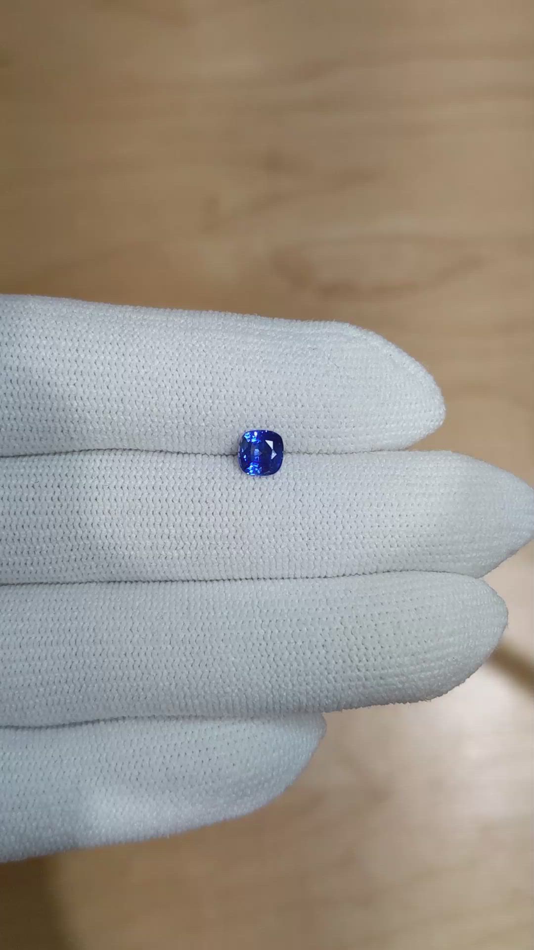 0.67 Ct. Blue Sapphire from Ceylon (Sri Lanka) Size Video