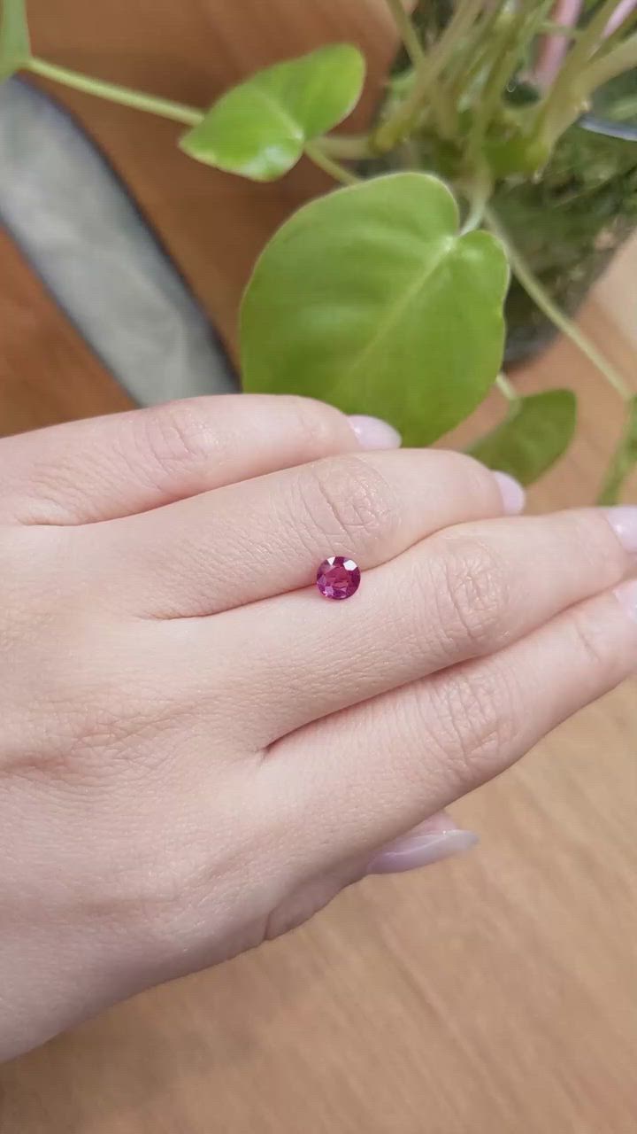 0.77 Ct. Pink Sapphire from Thailand Size Video