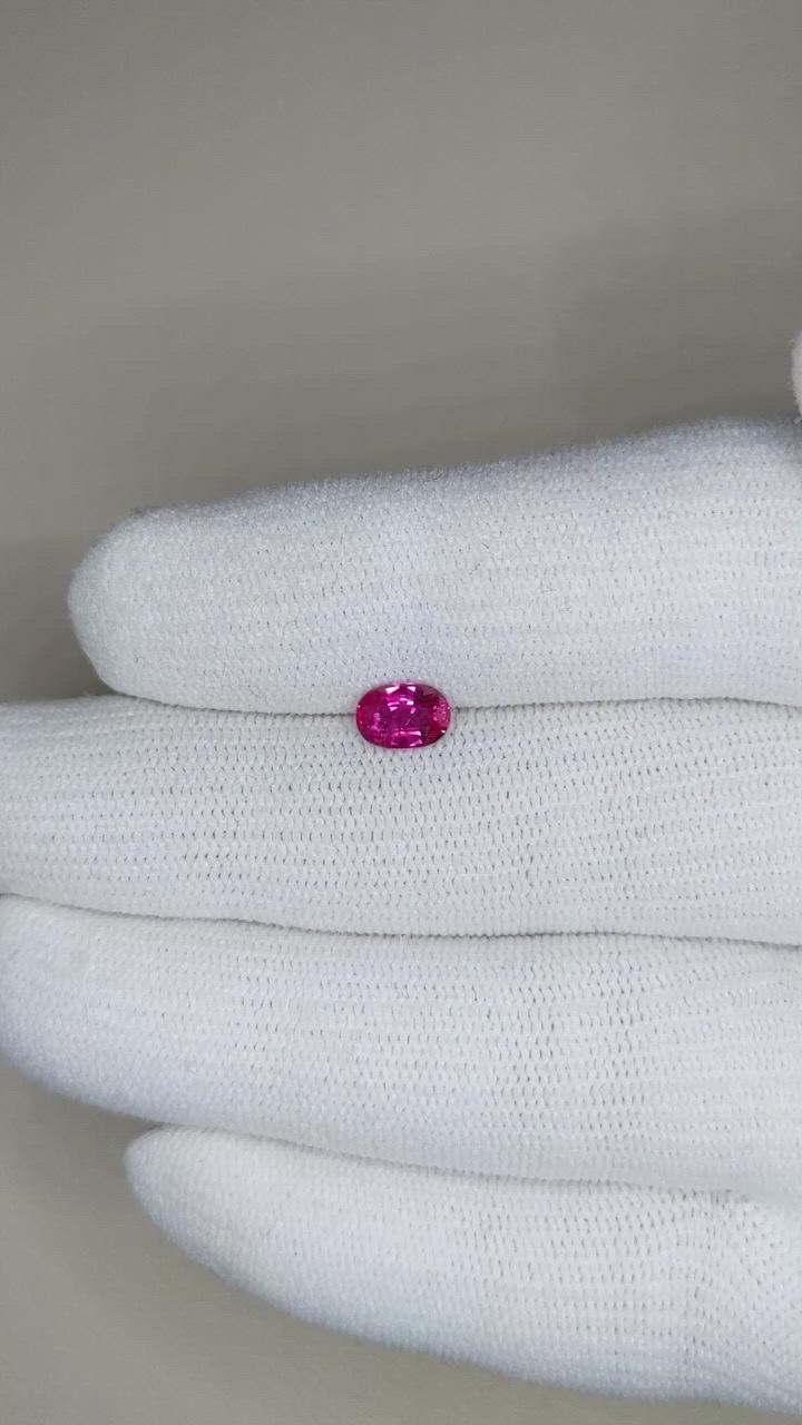 0.80 Ct. Reddish Pink Sapphire from Thailand Size Video