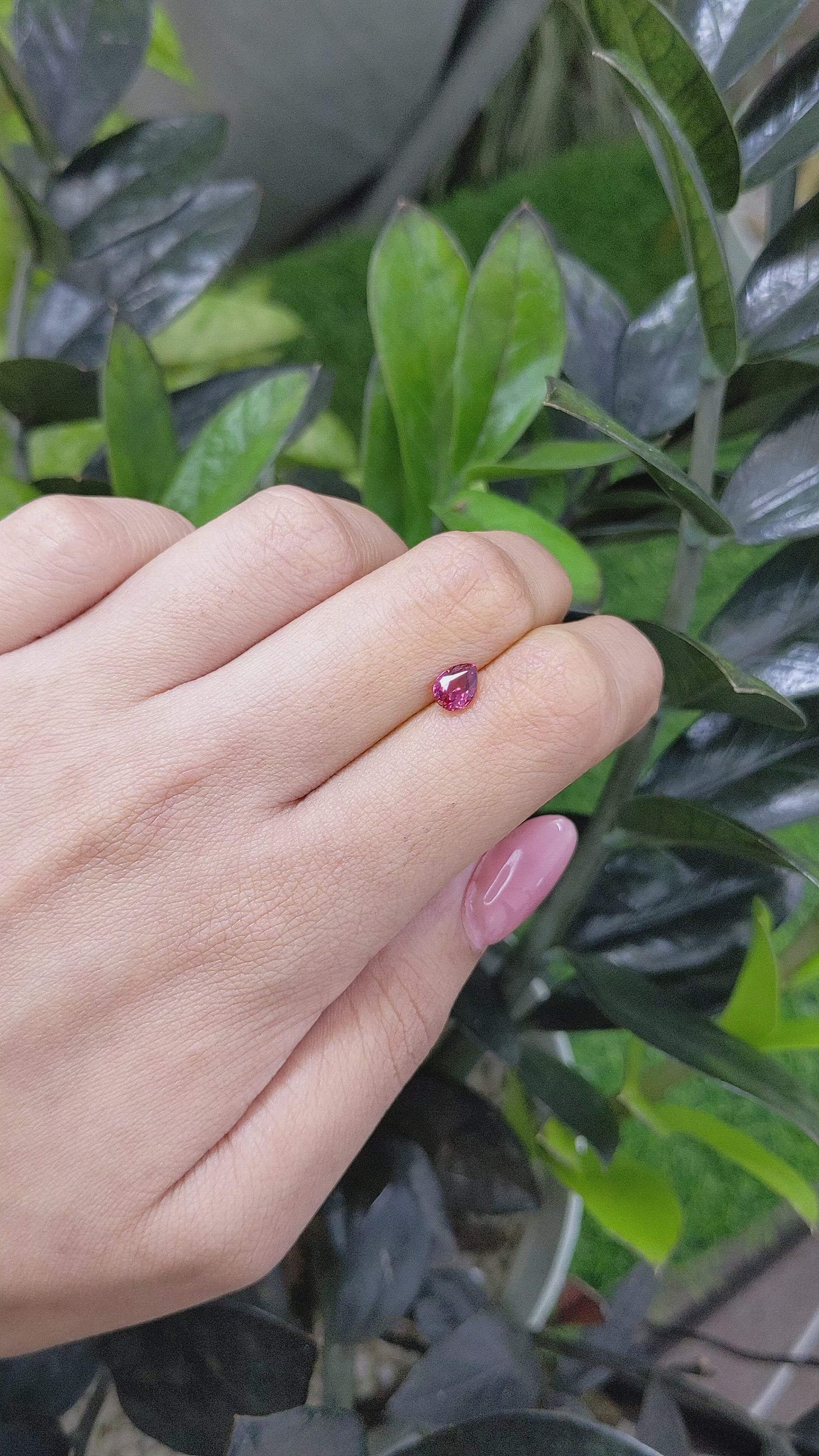0.96 Ct. Pink Sapphire from Ceylon (Sri Lanka) Size Video